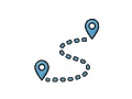 Dotted route illustration