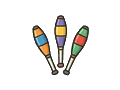 Juggling pins illustration