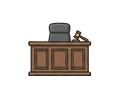 Judge bench illustration