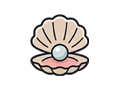 Clam shell illustration