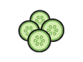Cucumber slices illustration