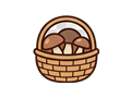 Mushroom basket illustration