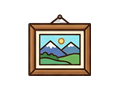 Framed painting illustration