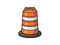 Traffic barrel illustration