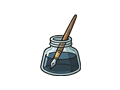 Ink pot illustration