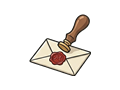 Wax-seal envelope illustration