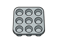 Muffin tray illustration