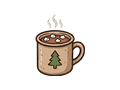 Hot cocoa mug illustration