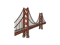 Suspension bridge illustration