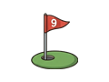 Hole flag illustration