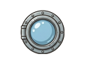 Submarine porthole illustration