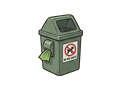Dog waste bin illustration