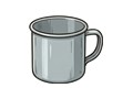 Tin cup illustration