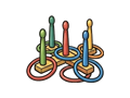 Ring toss pegs illustration